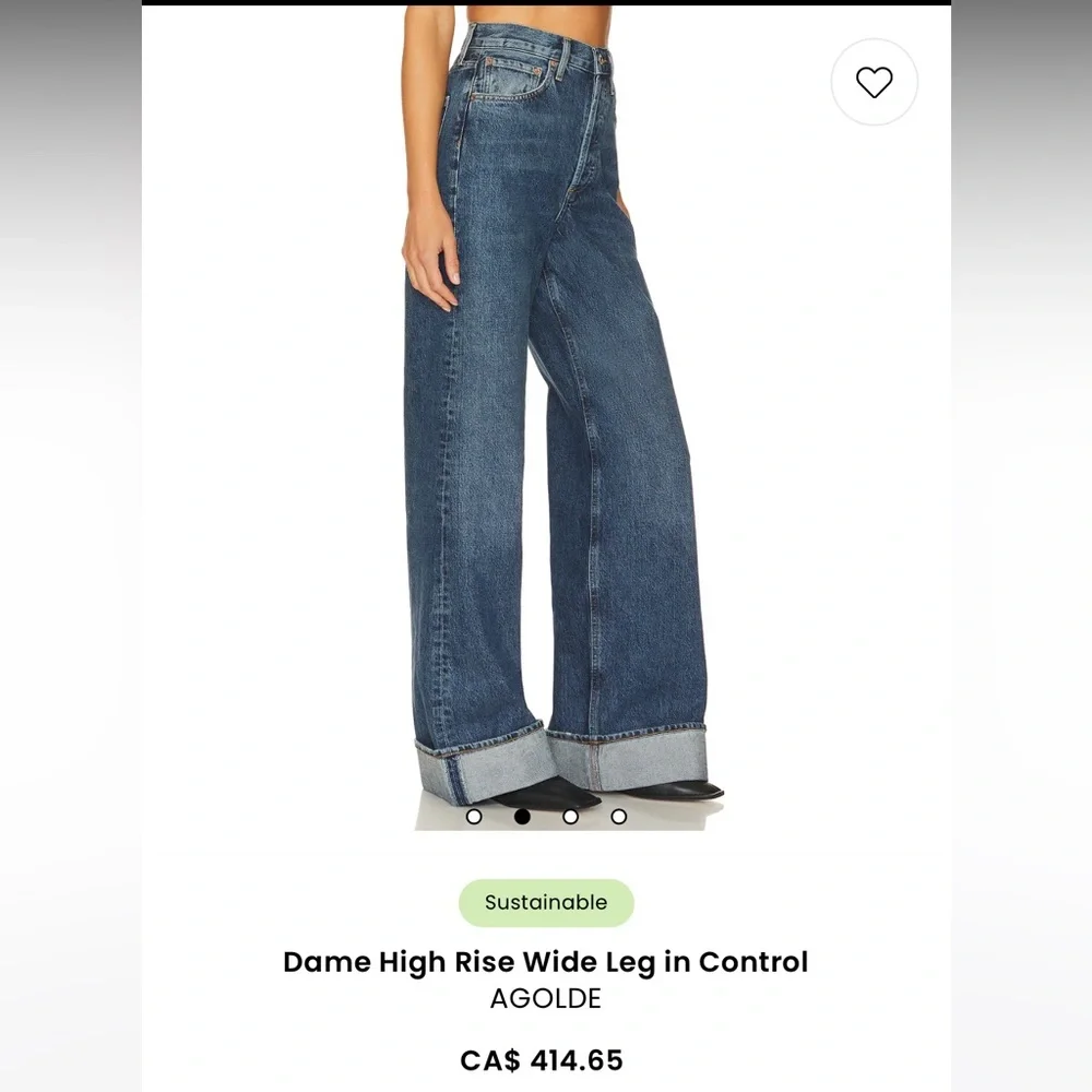 Agolde Blue Wide Leg Jeans - Picture 3 of 7